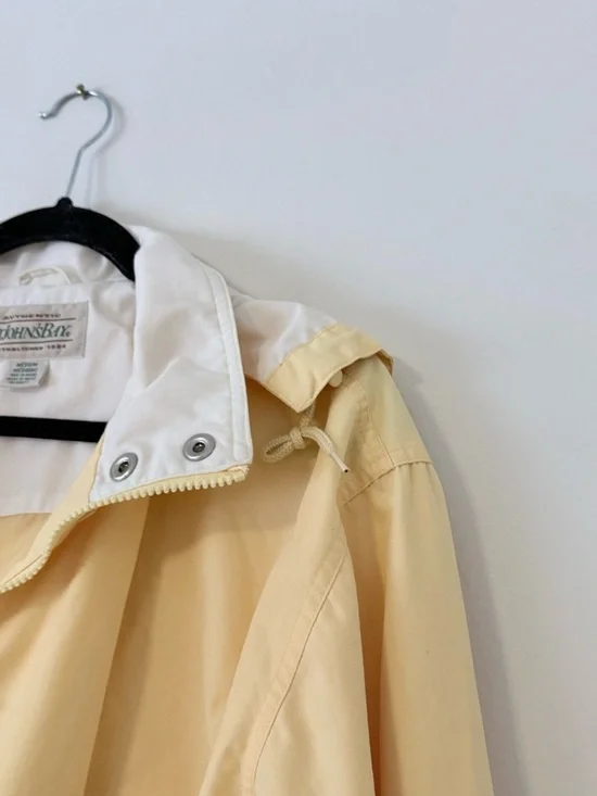 Vintage 90’s Butter Yellow St.John's Bay Hooded Anorak Utility Jacket Womens M - Picture 12 of 14